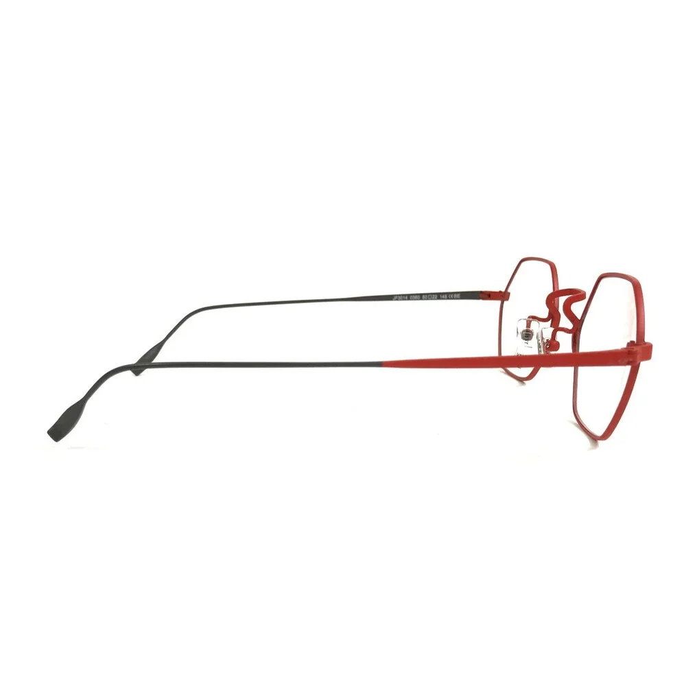 J. F. Rey Eyeglasses Frames JF3014 0360 Gray Orange Hexagonal Wire Rim 50-22-145